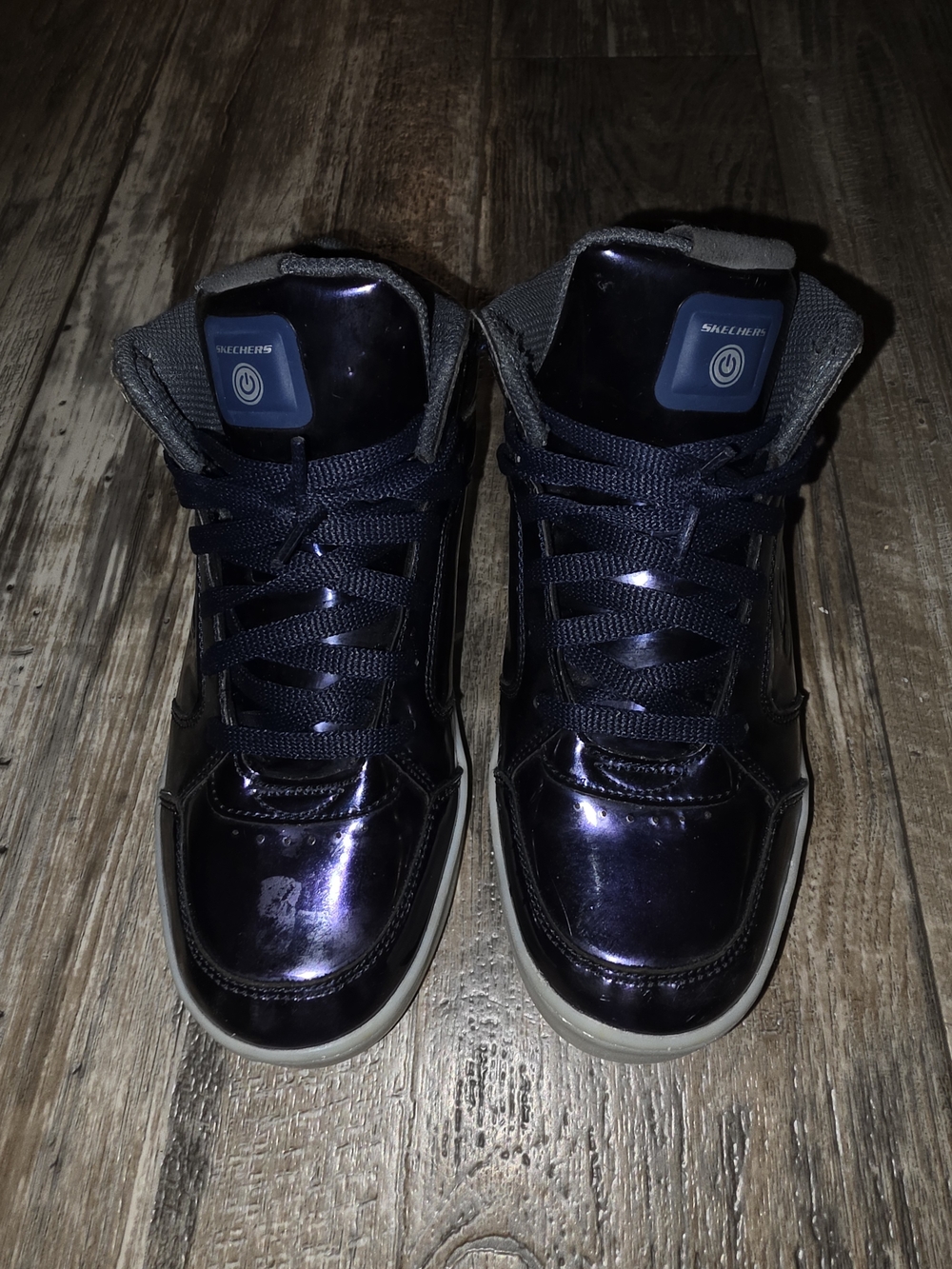 Skechers Kids Navy Metallic High-Top Sneakers